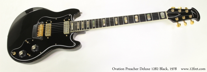 Ovation Preacher Deluxe 1282 Black, 1978  Full Front VIew