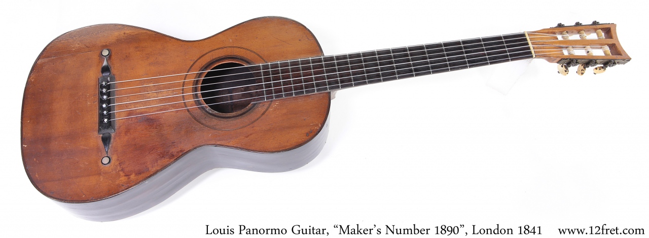 Louis Panormo Guitar, "Maker's Number 1890", London 1841 Full Front View
