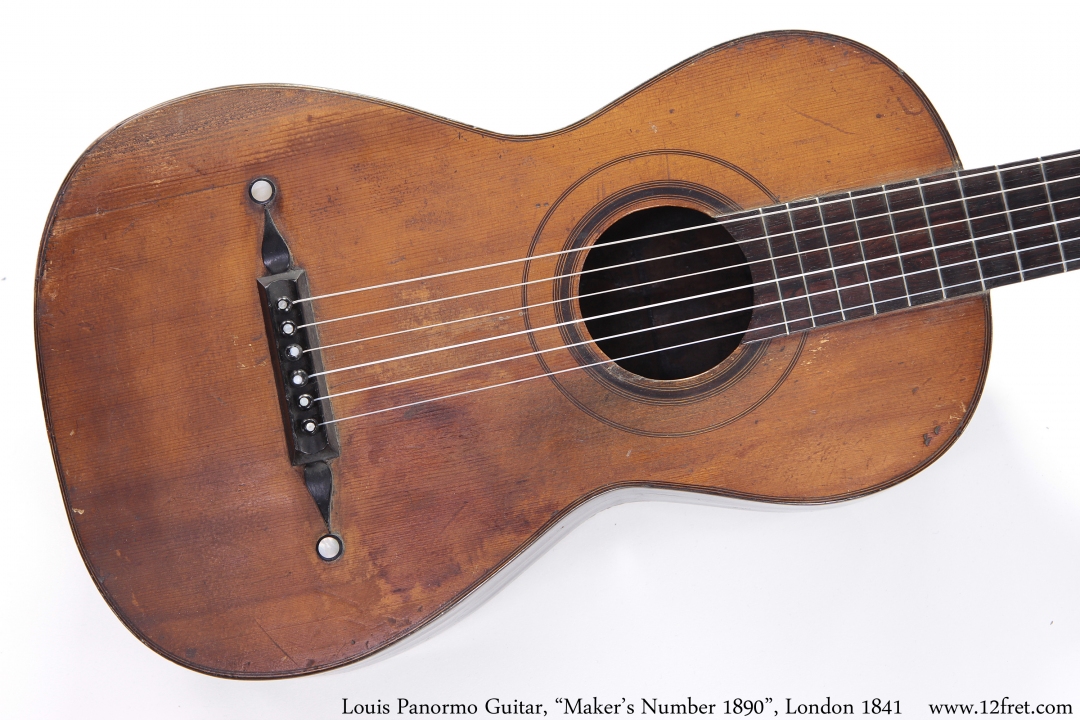 Louis Panormo Guitar, "Maker's Number 1890", London 1841 Top View
