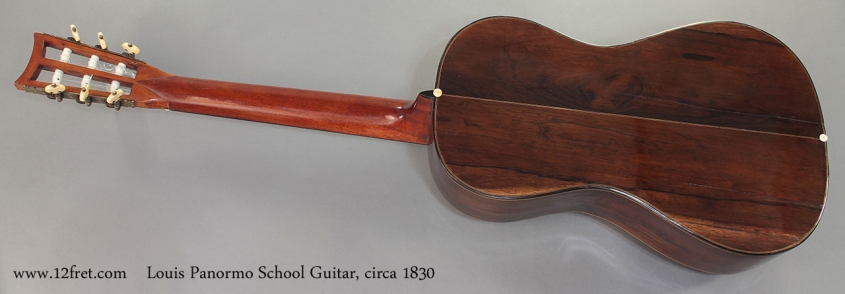 Louis Panormo School Guitar circa 1830 full rear view