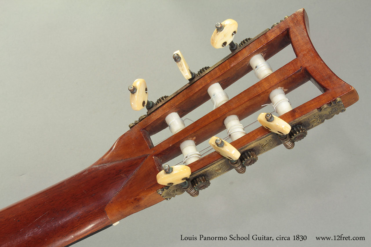 Louis Panormo School Guitar circa 1830 head rear