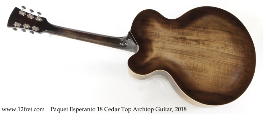 Paquet Esperanto 18 Cedar Top Archtop Guitar, 2018 Full Rear View