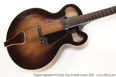 Paquet Esperanto 18 Cedar Top Archtop Guitar, 2018 Top View