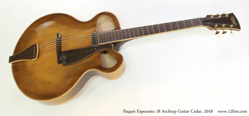 Paquet Esperanto 18 Archtop Guitar Cedar, 2018  Full Front View