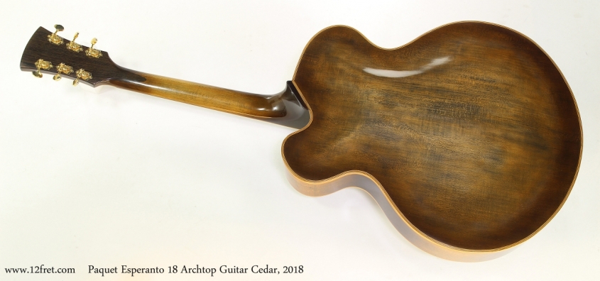 Paquet Esperanto 18 Archtop Guitar Cedar, 2018  Full Rear View