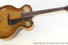 Paquet Esperanto 18 Archtop Guitar Cedar, 2018  Full Front View