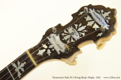 Paramount Style B 5 String Banjo Maple, 1922   Head Front View
