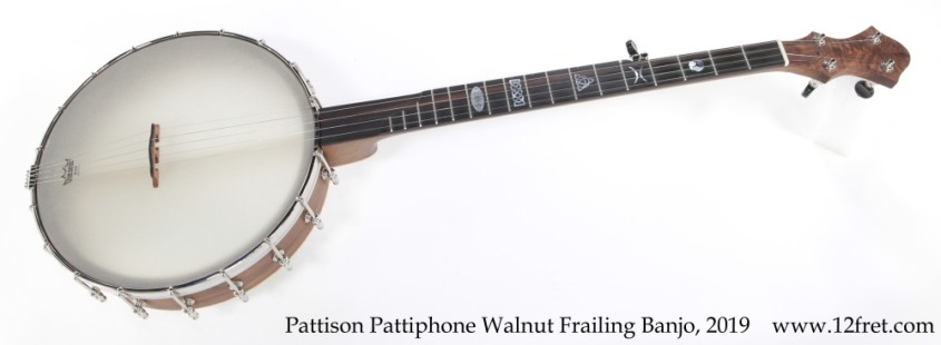 Pattison Pattiphone Walnut Frailing Banjo, 2019 Full Front View