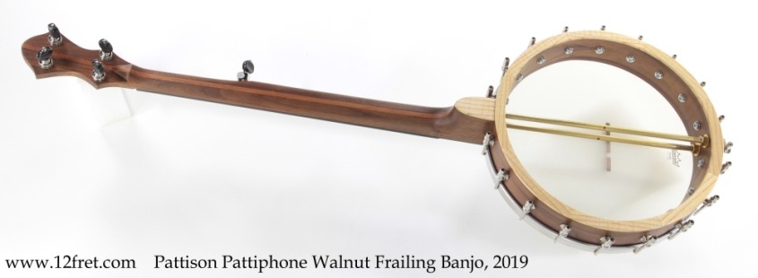 Pattison Pattiphone Walnut Frailing Banjo, 2019 Full Rear View