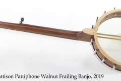 Pattison Pattiphone Walnut Frailing Banjo, 2019 Full Rear View