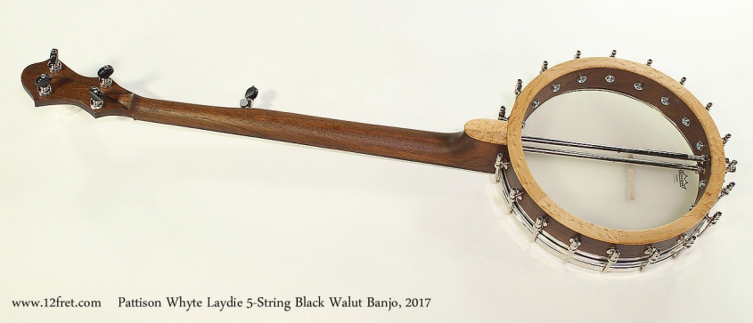 Pattison Whyte Laydie 5-String Black Walut Banjo, 2017 Full Rear View