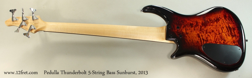 Pedulla Thunderbolt 5-String Bass Sunburst, 2013 Full Rear View
