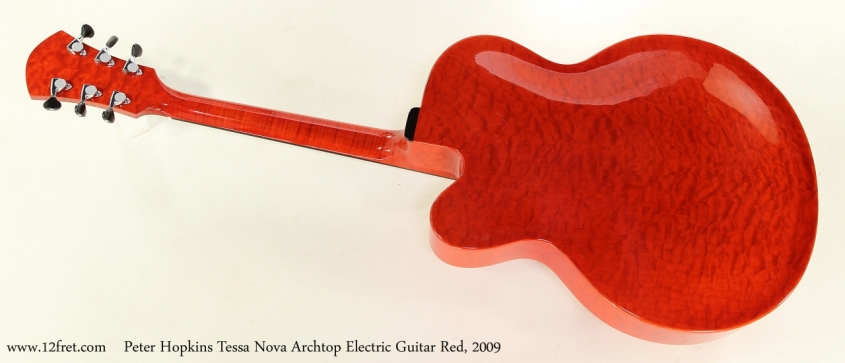 Peter Hopkins Tessa Nova Archtop Electric Guitar Red, 2009  Full Rear View