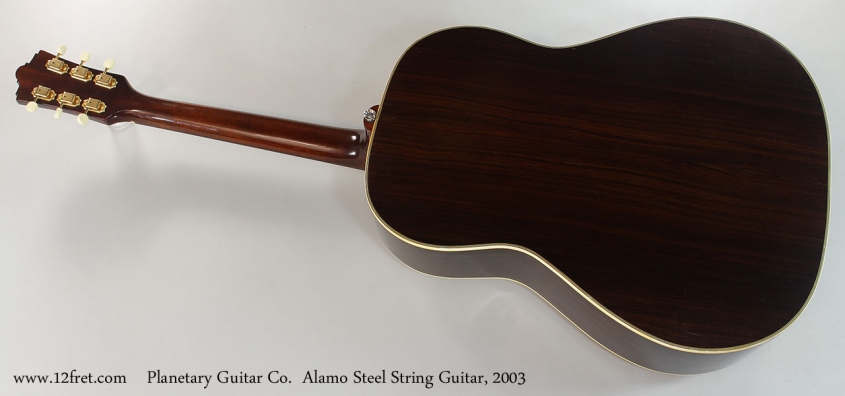 Planetary Guitar Co. Alamo Steel String Guitar, 2003 Full Rear View