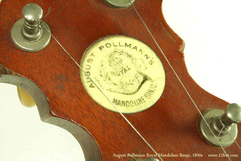August Pollmann Royal Mandoline Banjo 1890s plaque