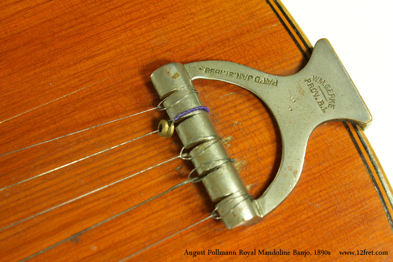 August Pollmann Royal Mandoline Banjo 1890s tailpiece