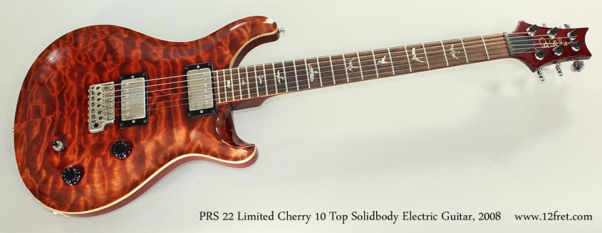 PRS 22 Limited Cherry 10 Top Solidbody Electric Guitar, 2008 Full Front View