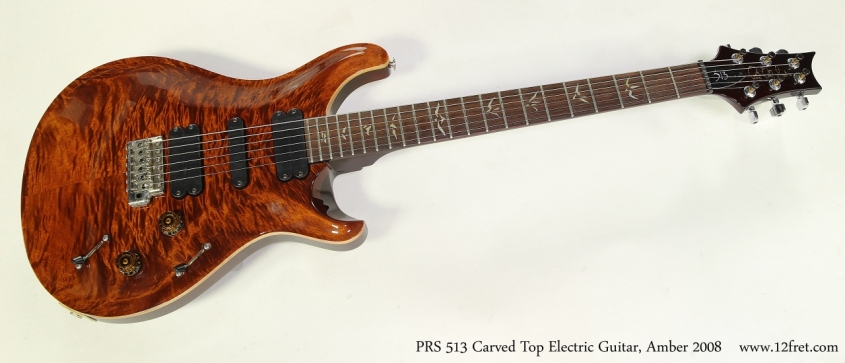 PRS 513 Carved Top Electric Guitar, Amber 2008 Full Front View