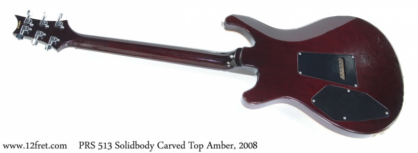 PRS 513 Solidbody Carved Top Amber, 2008 Full Rear View