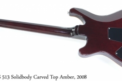 PRS 513 Solidbody Carved Top Amber, 2008 Full Rear View