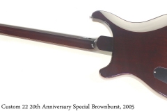 PRS Custom 22 20th Anniversary Special Brownburst, 2005 Full Rear View