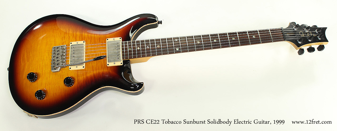 PRS CE22 Tobacco Sunburst Solidbody Electric Guitar, 1999 Full Front View