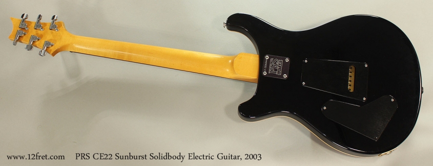 PRS CE22 Sunburst Solidbody Electric Guitar, 2003 Full Rear View