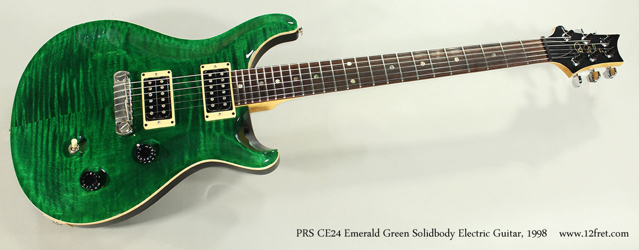 PRS CE24 Emerald Green Solidbody Electric Guitar, 1998 Full Front View