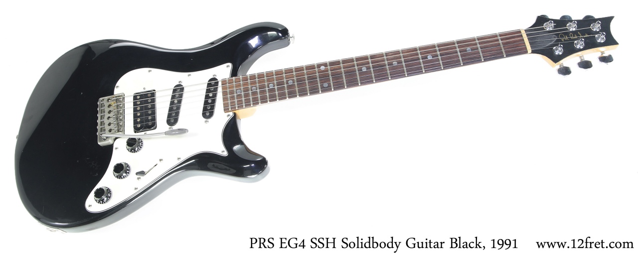 PRS EG4 SSH Solidbody Guitar Black, 1991 Full Front View