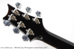 PRS McCarty 594 Soapbar Limited Burst, 2017 Head Rear View