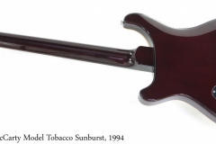 PRS McCarty Model Tobacco Sunburst, 1994 Full Rear View