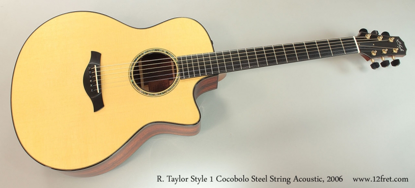 R. Taylor Style 1 Cocobolo Steel String Acoustic, 2006 Full Front View
