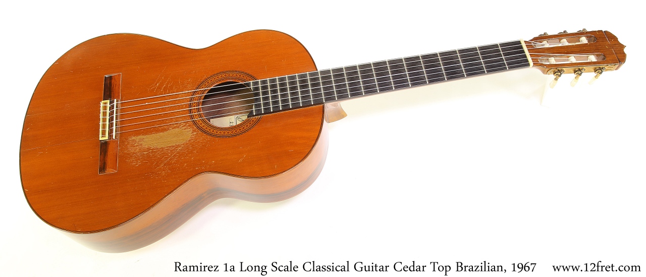 Ramirez 1a Long Scale Classical Guitar Cedar Top Brazilian, 1967 Full Front View