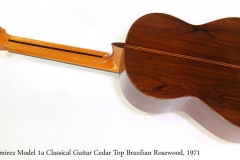 Ramirez Model 1a Classical Guitar Cedar Top Brazilian Rosewood, 1971   Full Rear VIew
