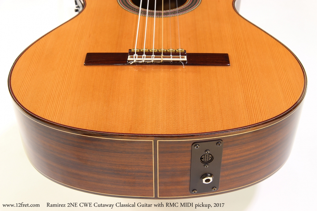 Ramirez 2NE CWE Cutaway Classical Guitar with RMC MIDI pickup, 2017  Bridge and Jack View