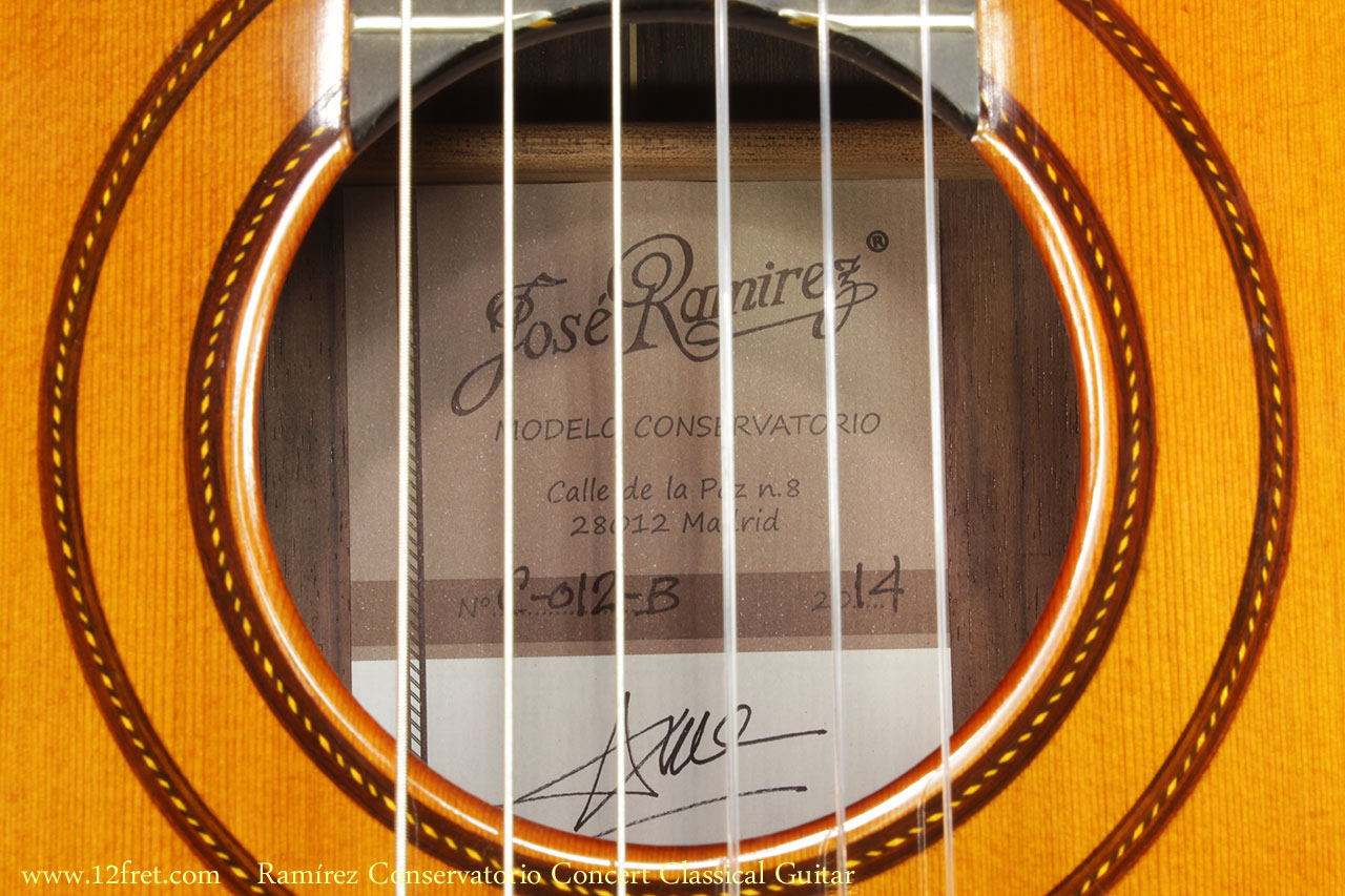 Ramirez Conservatorio Concert Classical Guitar Label