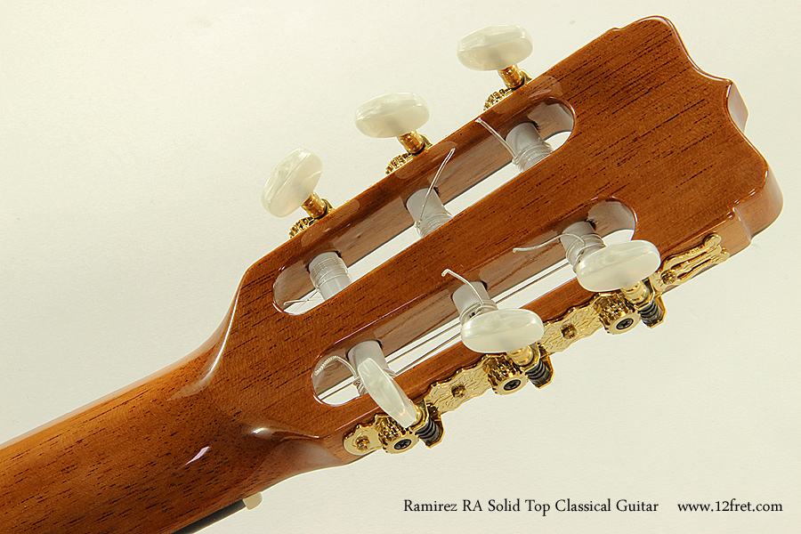 Ramirez RA Solid Top Classical Guitar Head Rear View