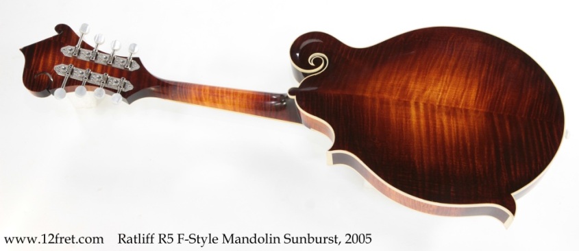 Ratliff R5 F-Style Mandolin Sunburst, 2005 Full Rear View