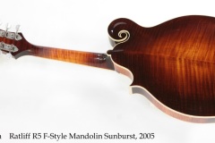 Ratliff R5 F-Style Mandolin Sunburst, 2005 Full Rear View