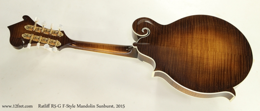 Ratliff R5-G F-Style Mandolin Sunburst, 2015 Full Rear View