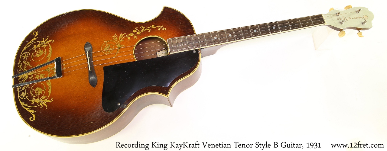 Recording King KayKraft Venetian Tenor Style B Guitar, 1931 Full Front View