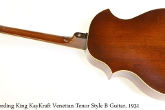 Recording King KayKraft Venetian Tenor Style B Guitar, 1931 Full Rear View