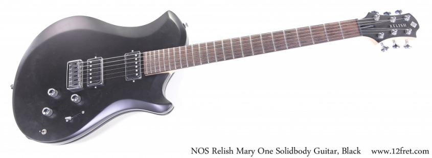 NOS Relish Mary One Solidbody Guitar, Black,  Full Front View