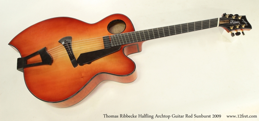 Thomas Ribbecke Halfling Archtop Guitar Red Sunburst 2009   Full Front View
