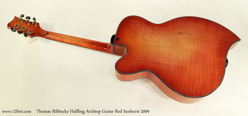 Thomas Ribbecke Halfling Archtop Guitar Red Sunburst 2009   Full Rear View