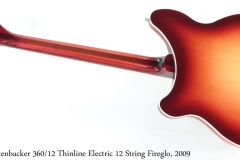 Rickenbacker 360/12 Thinline Electric 12 String Fireglo, 2009 Full Rear View