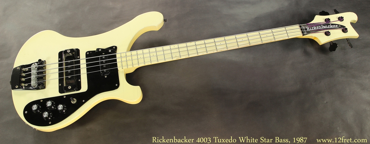 Rickenbacker 4003 Tuxedo White Star Bass, 1987 Full Front View