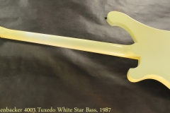 Rickenbacker 4003 Tuxedo White Star Bass, 1987 Full Rear View