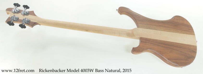 Rickenbacker Model 4003W Bass Natural, 2015 Full Rear View