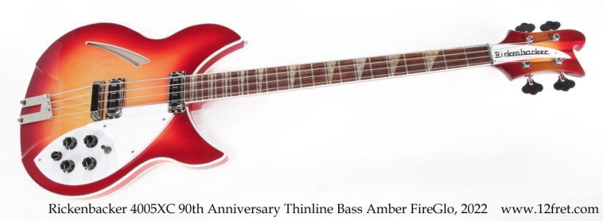 Rickenbacker 4005XC 90th Anniversary Thinline Bass Amber FireGlo, 2022 Full Front View